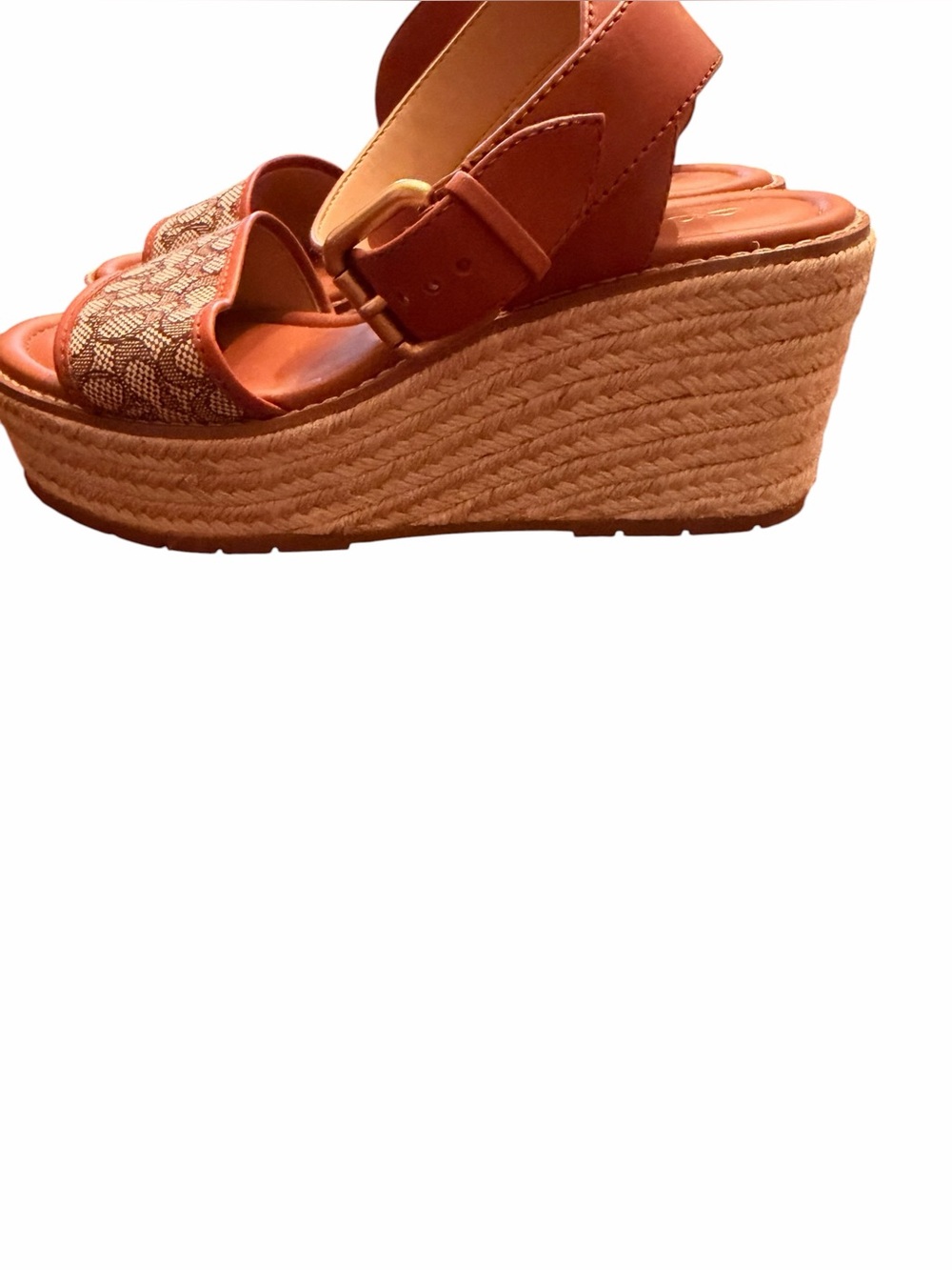 COACH Women's Signature Canvas Wedge Sandals - Picture 2 of 3